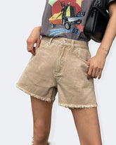 Flvsun-Women's High Waisted Denim Skirt Shorts, Vintage Style, Side Split