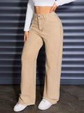Flvsun-Women's Vintage-Inspired Straight Leg Jeans | Mid Waist, Lightweight