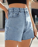 Flvsun-Women's Y2K Elegant A-Line Loose Fit Denim Shorts with Tassel Details