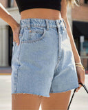 Flvsun-Women's Y2K Elegant A-Line Loose Fit Denim Shorts with Tassel Details