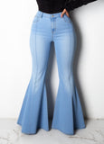 Flvsun-Low-Rise Plus Size Flare Jeans - Stretchy, Retro, and Figure-Flattering for a Casual Chic Look
