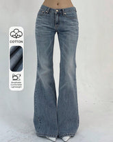 🔥Flvsun-Women's Pocketed Casual Flare Leg Denim Jeans Y2k