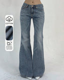 🔥Flvsun-Women's Pocketed Casual Flare Leg Denim Jeans Y2k