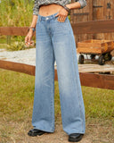 Flvsun-Women's Wide Leg Jeans Low Waisted Baggy Jeans Casual Loose Straight Leg Jeans Denim Pants Y2K