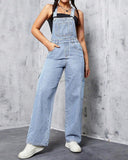 Flvsun-Womens Overalls Demin Wide Leg Cargo jumpsuit Loose Fit Bib Baggy Jean Overalls Adjustable Straps for Women.