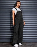 Flvsun-Womens Overalls Denim Straight Wide Leg Jeans