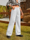 Flvsun-Wide Leg Jeans for Women Casual High Waist Baggy Jeans Denim Pants