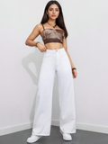 Flvsun-Wide Leg Jeans for Women Casual High Waist Baggy Jeans Denim Pants