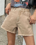 Flvsun-Women's High Waisted Denim Skirt Shorts, Vintage Style, Side Split