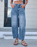 Flvsun-Women's Barrel Jeans Wide Leg Baggy Balloon Jeans Denim Pants Y2k Retro Style Boyfriend Jeans