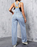 Flvsun-Womens Overalls Demin Wide Leg Cargo jumpsuit Loose Fit Bib Baggy Jean Overalls Adjustable Straps for Women.