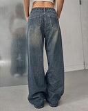 Flvsun-Women High Waist Baggy Jeans Vintage Wide Leg Jeans Loose Boyfriend Jeans Denim Pants Y2K