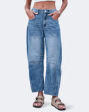 Flvsun-Women's Barrel Jeans Wide Leg Baggy Balloon Jeans Denim Pants Y2k Retro Style Boyfriend Jeans