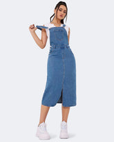 Flvsun-Women's Classic Denim Overalls Skirt with Adjustable Straps
