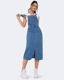 Flvsun-Women's Classic Denim Overalls Skirt with Adjustable Straps