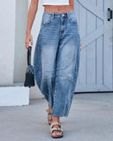 Flvsun-Women's Barrel Jeans Wide Leg Baggy Balloon Jeans Denim Pants Y2k Retro Style Boyfriend Jeans