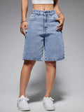 Flvsun-Women's Solid Color Simple Casual Denim Shorts For Summer