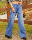 Flvsun-Women's Wide Leg Jeans Low Waisted Baggy Jeans Casual Loose Straight Leg Jeans Denim Pants Y2K