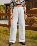 Flvsun-Wide Leg Jeans for Women Casual High Waist Baggy Jeans Denim Pants