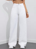 Flvsun-Wide Leg Jeans for Women Casual High Waist Baggy Jeans Denim Pants