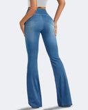 Flvsun-Women's Bell Bottom Jeans Low Waist Classic Stretch Flared Jeans Denim Bell Bottom Pants