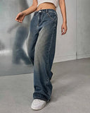 Flvsun-Women High Waist Baggy Jeans Vintage Wide Leg Jeans Loose Boyfriend Jeans Denim Pants Y2K