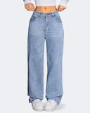 Flvsun-Womens High Waisted Straight Wide Leg Jeans Casual Loose Lightweight Y2k Boyfriend Denim Pants for Women.
