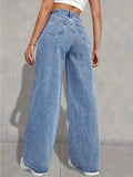 Flvsun-Wide Leg Jeans for Women Casual High Waist Baggy Jeans Denim Pants