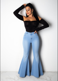 Flvsun-Low-Rise Plus Size Flare Jeans - Stretchy, Retro, and Figure-Flattering for a Casual Chic Look