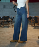 Flvsun-Womens Wide Leg High Waisted Sailor Jeans Trendy Cropped Baggy Denim Pants with Patch Pockets