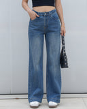 Flvsun-Women's High Waist Baggy Jeans - Vintage Wide Leg Denim
