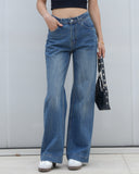 Flvsun-Women's High Waist Baggy Jeans - Vintage Wide Leg Denim