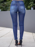 Flvsun-2025 New Women's Slim Stretch Mid-Rise Jeans - High-Stretch Denim Leggings with Color