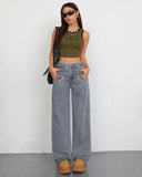 Flvsun-Wide Leg Jeans for Women Casual High Waist Baggy Jeans Denim Pants