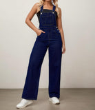 Flvsun-Womens Overalls Denim Straight Wide Leg Jeans Denim Overalls with Adjustable Straps