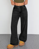 Flvsun-Wide Leg Jeans for Women Casual High Waist Baggy Jeans Denim Pants