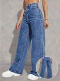 Flvsun-Wide Leg Jeans for Women Casual High Waist Baggy Jeans Denim Pants