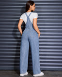 Flvsun-Womens Overalls Denim Straight Wide Leg Jeans Denim Overalls with Adjustable Straps
