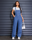 Flvsun-Womens Overalls Denim Straight Wide Leg Jeans Denim Overalls with Adjustable Straps
