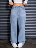 Flvsun-Womens High Waisted Straight Wide Leg Jeans Casual Loose Lightweight Y2k Boyfriend Denim Pants for Women.