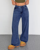 Flvsun-Wide Leg Jeans for Women Casual High Waist Baggy Jeans Denim Pants