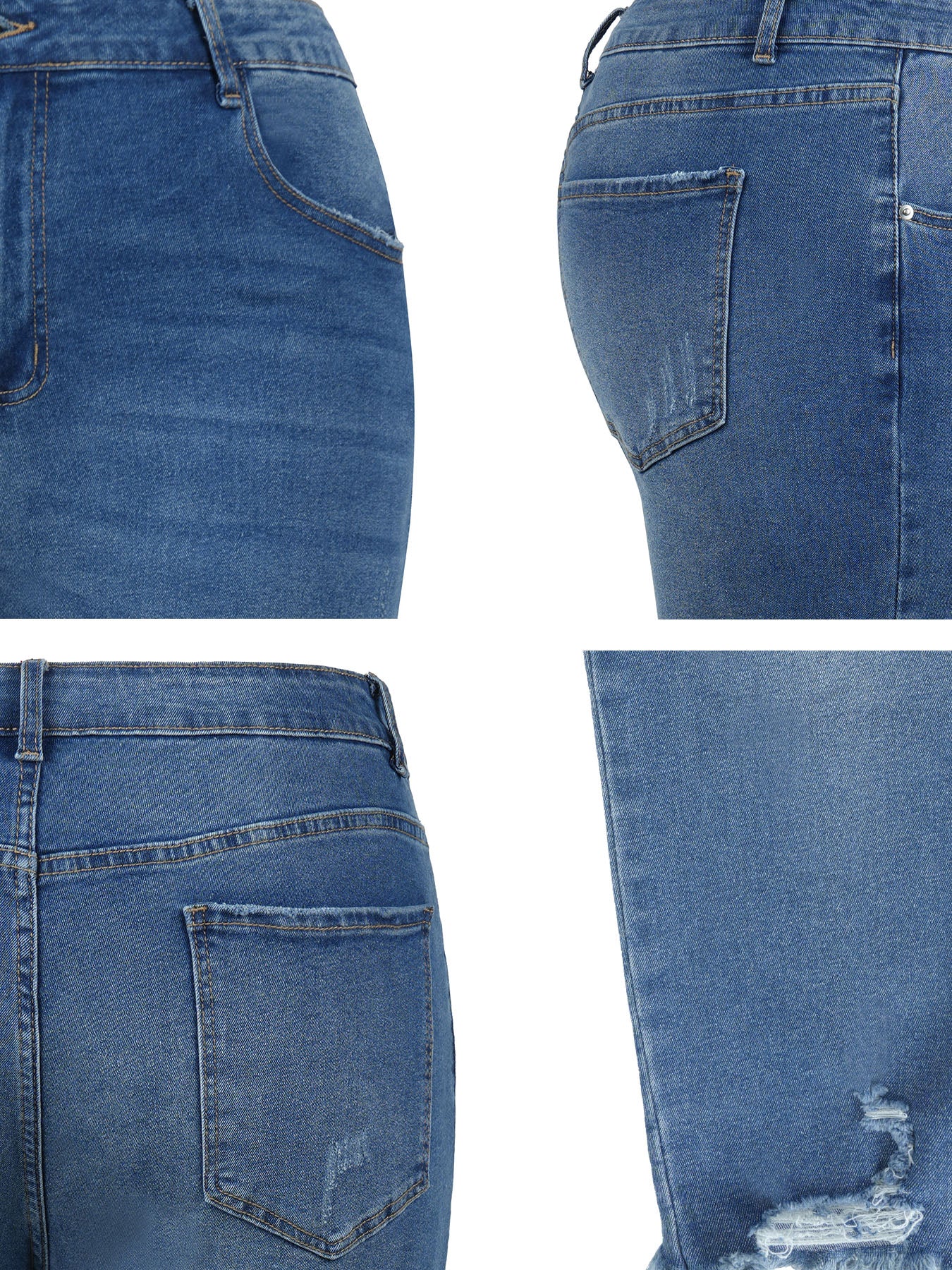 Flvsun-Plus Size Skinny Jeans for Women, High Waisted Stretch Jeans with Tummy Control, Butt Lifting Slimming Ankle Pants, Comfortable Fashion Denim