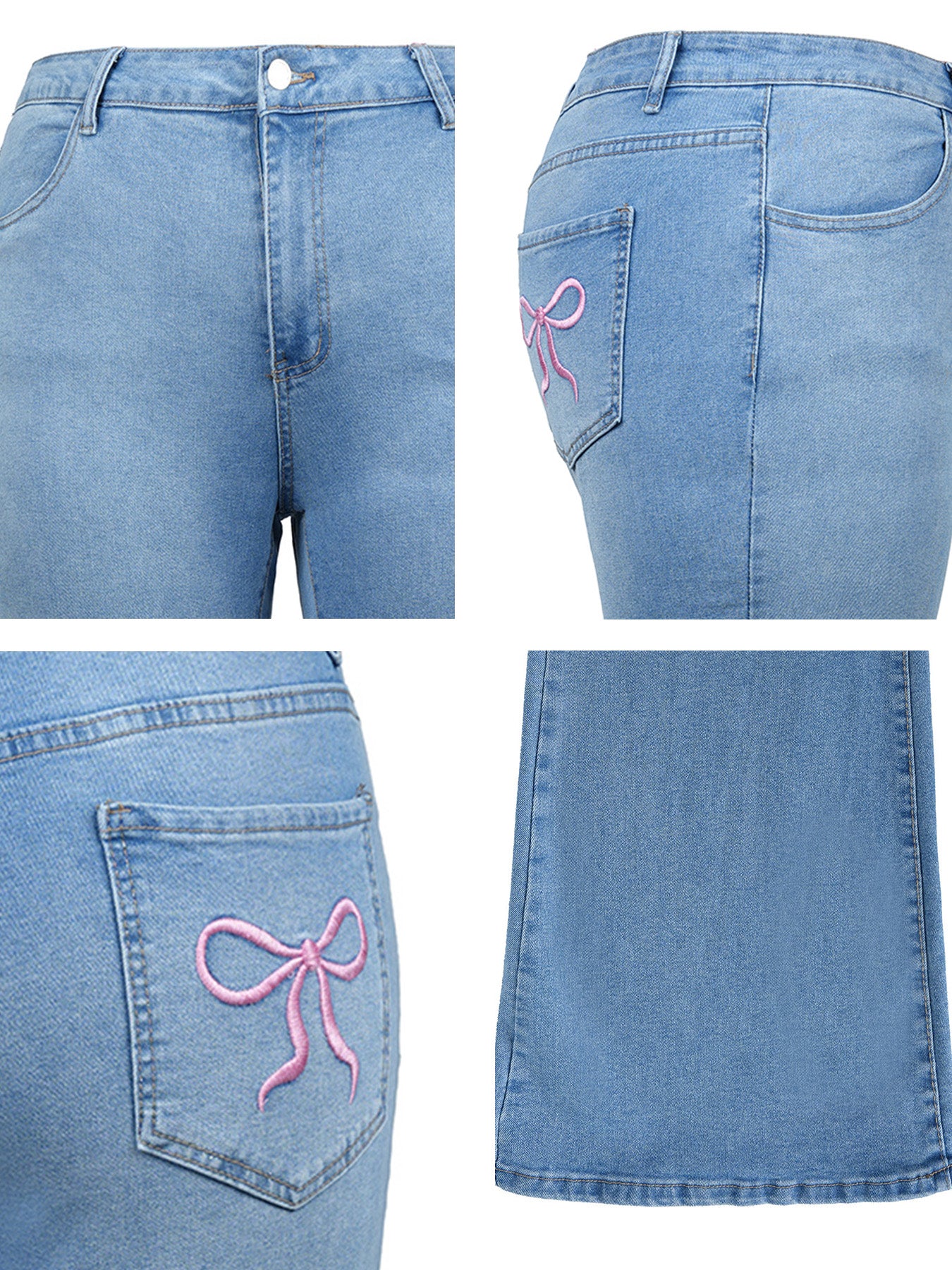 Flvsun-Plus Size High-Waisted Flare Jeans - Vintage Stretch Denim, Slim-Fit Casual Goddess Pants that Lift & Lengthen