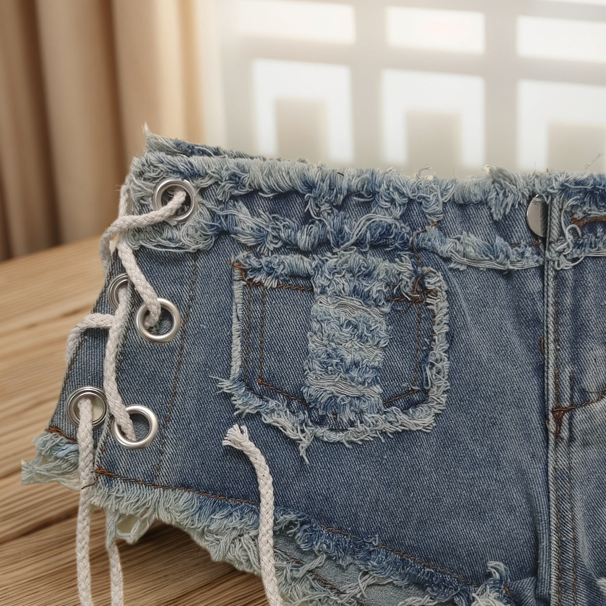 Flvsun-2025 New Summer Women's Low-Rise Denim Shorts - Sexy Hotpants