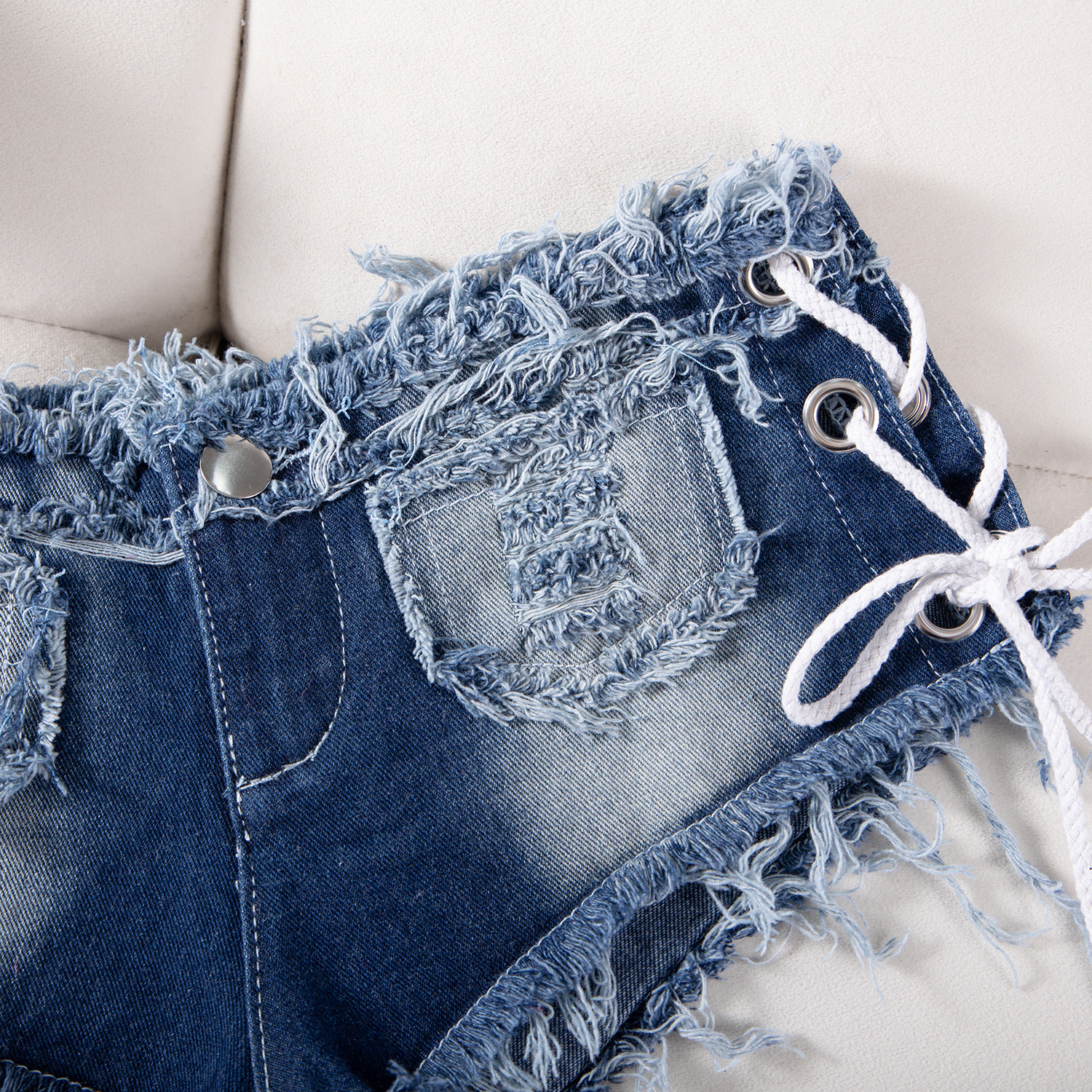 Flvsun-2025 New Summer Women's Low-Rise Denim Shorts - Sexy Hotpants