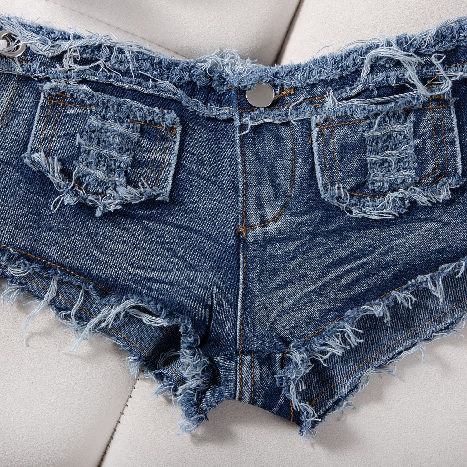Flvsun-2025 New Summer Women's Low-Rise Denim Shorts - Sexy Hotpants