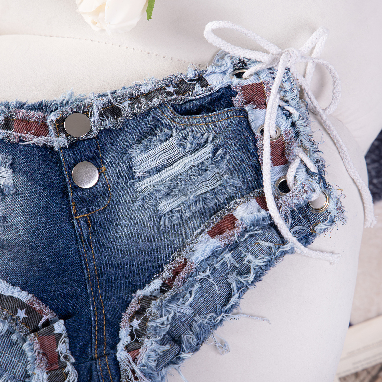 Flvsun-2025 Women's Sexy Jeans, Low-Rise Denim Shorts, Ripped Hot Pants – New Summer Fashion