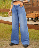 Flvsun-Women's Wide Leg Jeans Low Waisted Baggy Jeans Casual Loose Straight Leg Jeans Denim Pants Y2K