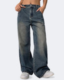 Flvsun-Women High Waist Baggy Jeans Vintage Wide Leg Jeans Loose Boyfriend Jeans Denim Pants Y2K