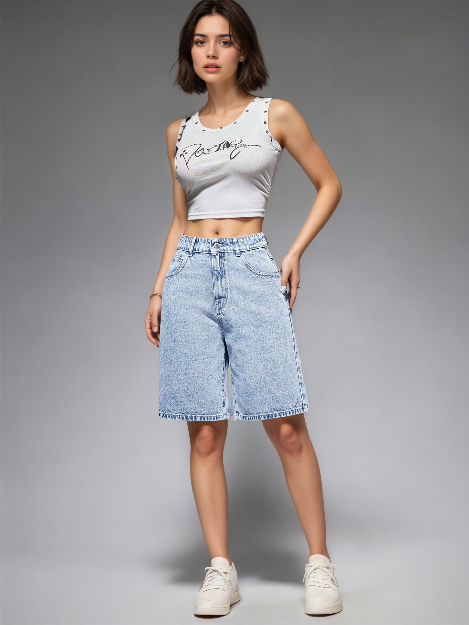 Flvsun-Women's Solid Color Simple Casual Denim Shorts For Summer